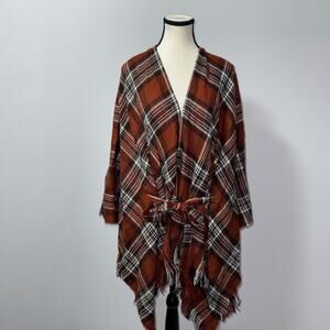 David and young women’s Rust plaid belted ruanna